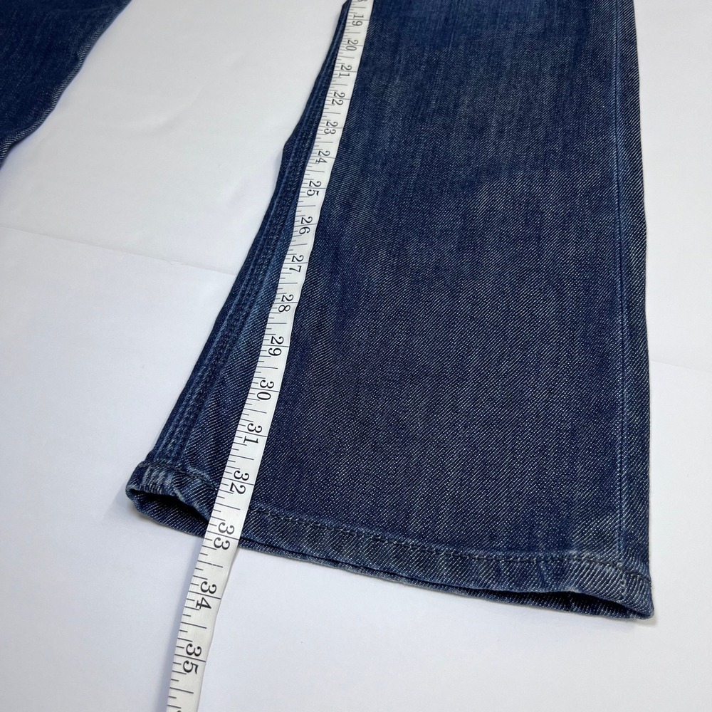 Taverniti So Jeans Janis Punk Women Size 29 Dark Blue Distressed Low Rise Flare - Picture 7 of 13